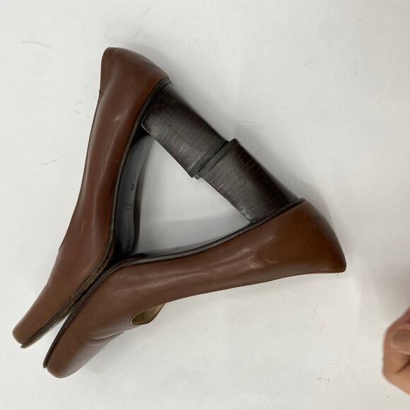 Coach brown leather heels - Gem Coach vintage chocolate brown square toe block heels